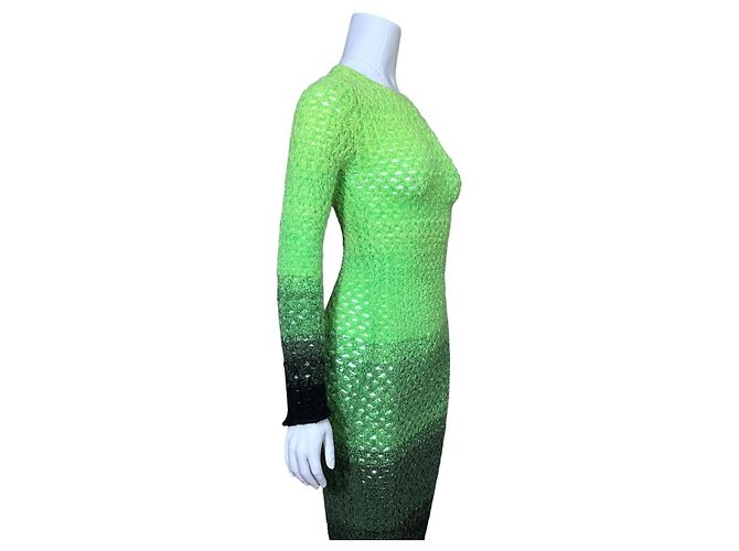 Autre Marque AGR Vestido Midi de Punto Ombré Negro Verde - vista 4