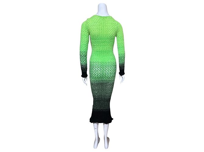 Autre Marque AGR Vestido Midi de Punto Ombré Negro Verde - vista 5