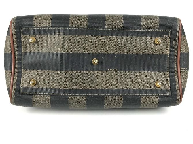 Fendi Pequin Vintage Pecan Mini Boston Handtasche Braun Khaki - Ansicht 10