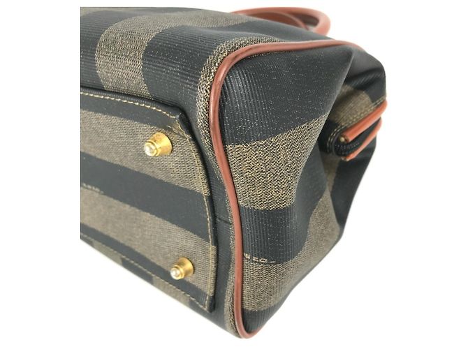 Fendi Pequin Vintage Pecan Mini Boston Handtasche Braun Khaki - Ansicht 11