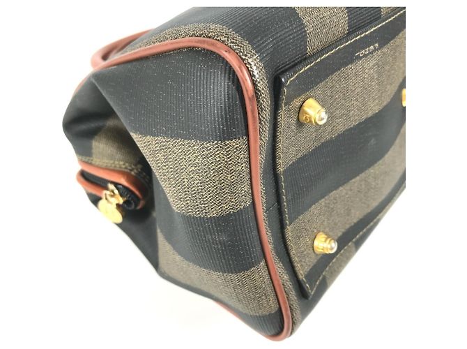 Fendi Pequin Vintage Pecan Mini Boston Handtasche Braun Khaki - Ansicht 12