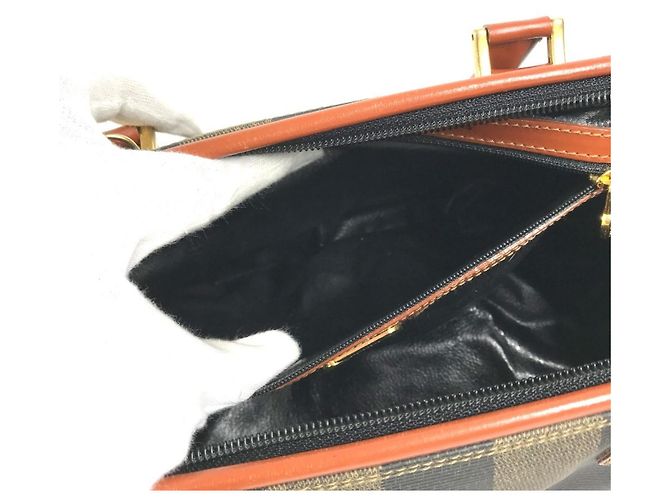Fendi Pequin Vintage Pecan Mini Boston Handtasche Braun Khaki - Ansicht 2