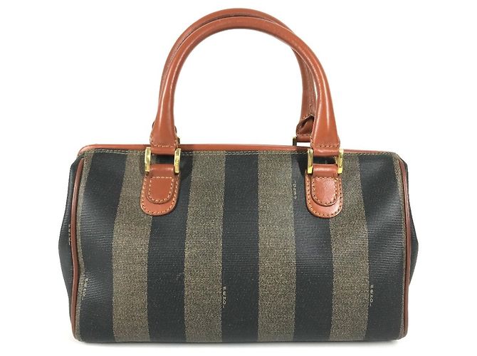 Fendi Pequin Vintage Pecan Mini Boston Handtasche Braun Khaki - Ansicht 3