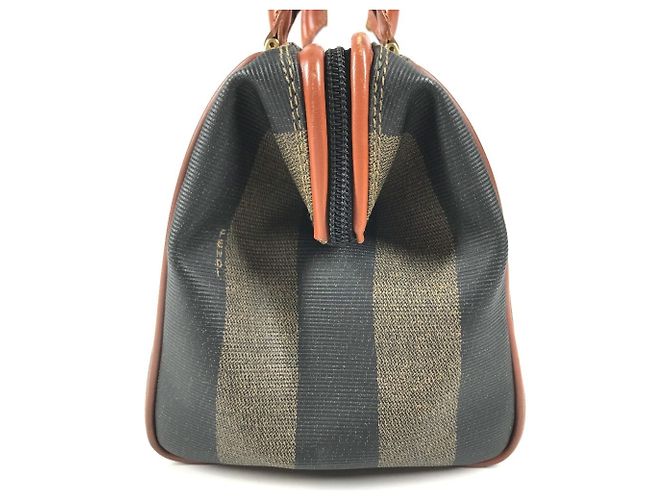 Fendi Pequin Vintage Pecan Mini Boston Handtasche Braun Khaki - Ansicht 8