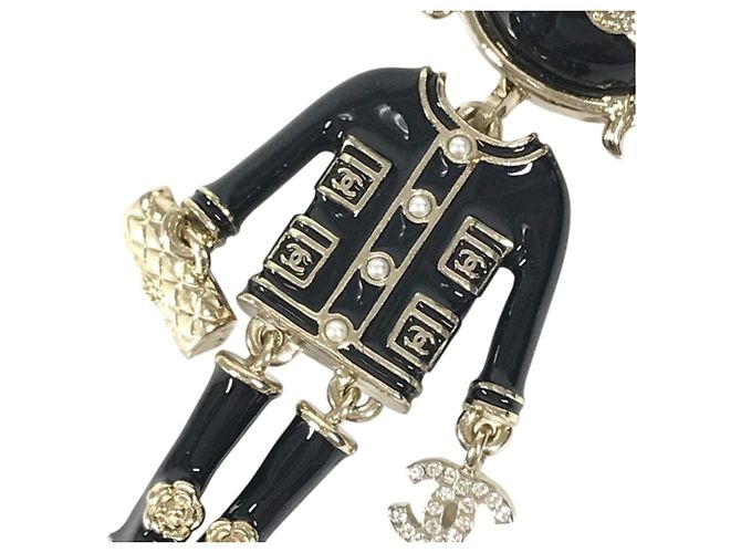 Chanel 22P Lion Camellia Logo Metal Charm Nero D'oro - vista 3