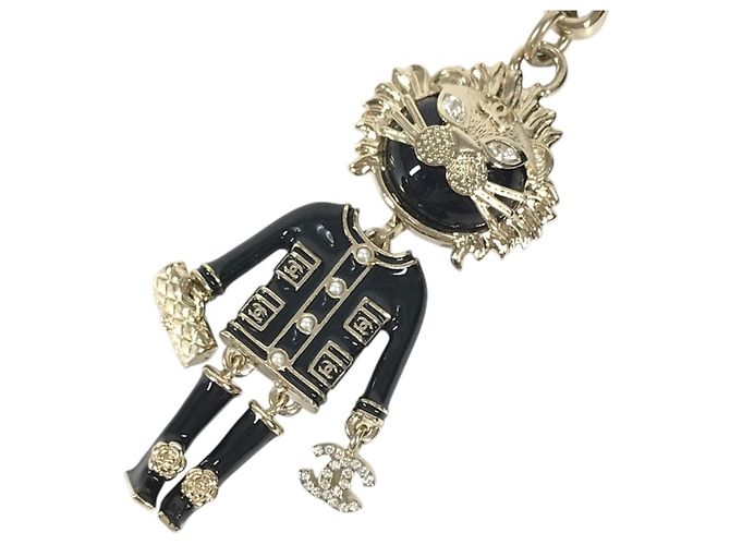 Chanel 22P Lion Camellia Logo Metal Charm Nero D'oro - vista 4