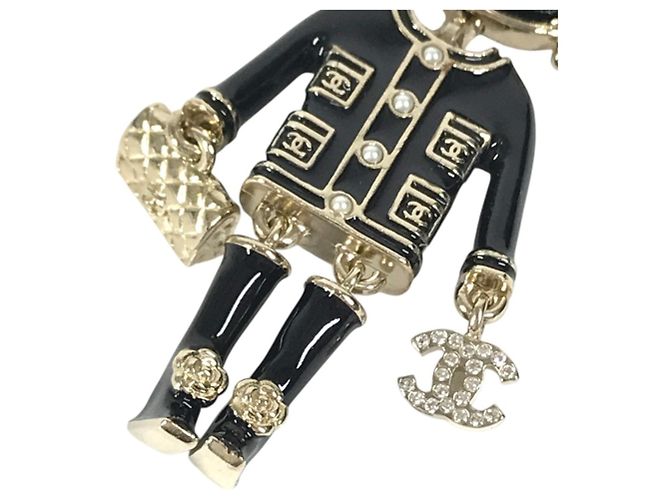 Chanel 22P Lion Camellia Logo Metal Charm Nero D'oro - vista 5