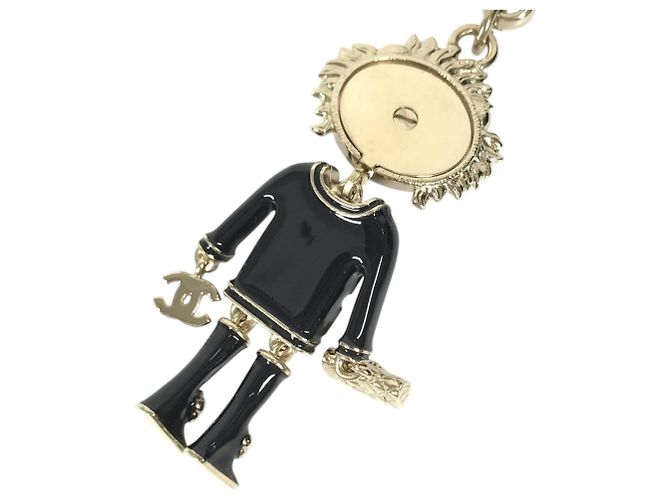 Chanel 22P Lion Camellia Logo Metal Charm Nero D'oro - vista 6