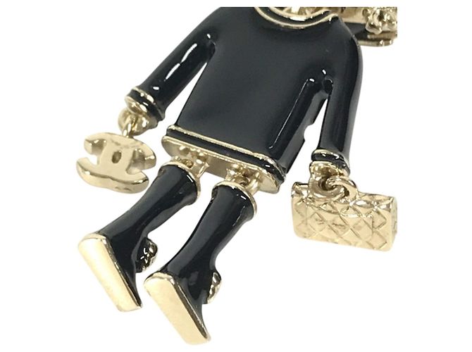 Chanel 22P Lion Camellia Logo Metal Charm Nero D'oro - vista 9
