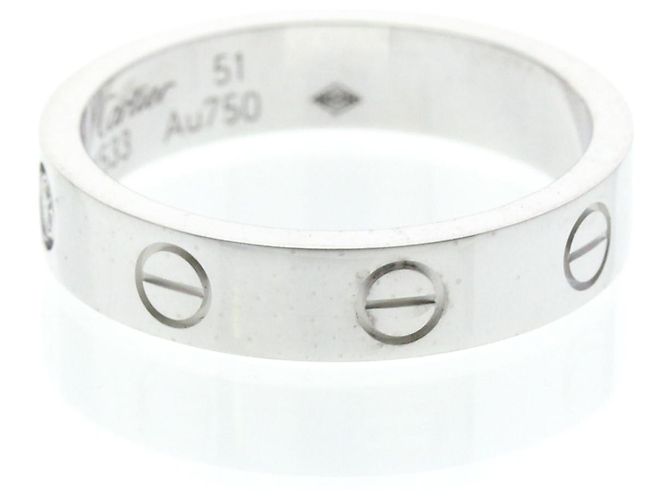 Cartier Mini Love Ring mit Diamant in 18K Weißgold Silber - Ansicht 2