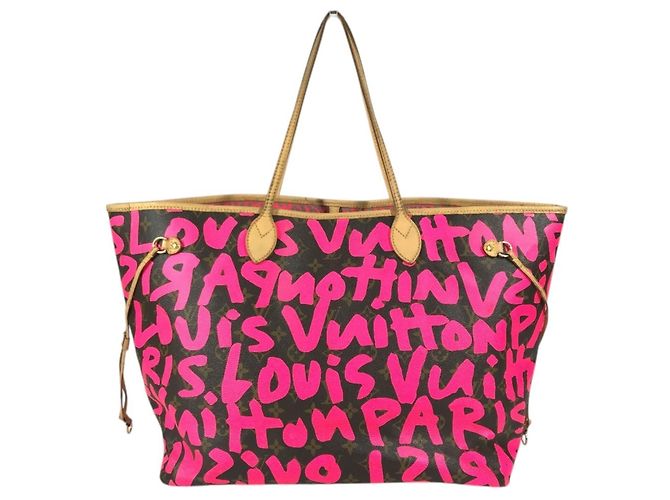 Saco Tote Louis Vuitton Monogram Graffiti Neverfull GM Rosa - vista 12
