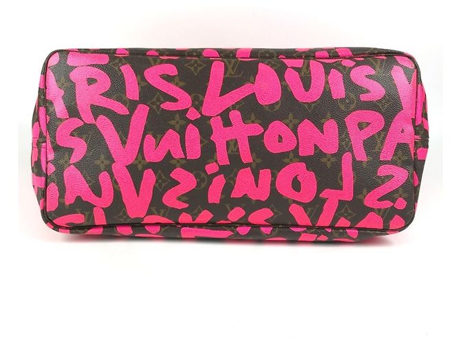 Saco Tote Louis Vuitton Monogram Graffiti Neverfull GM Rosa - vista 15