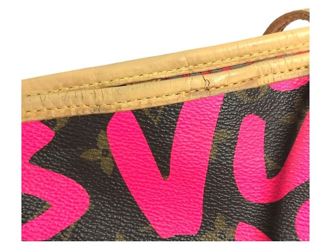 Saco Tote Louis Vuitton Monogram Graffiti Neverfull GM Rosa - vista 7