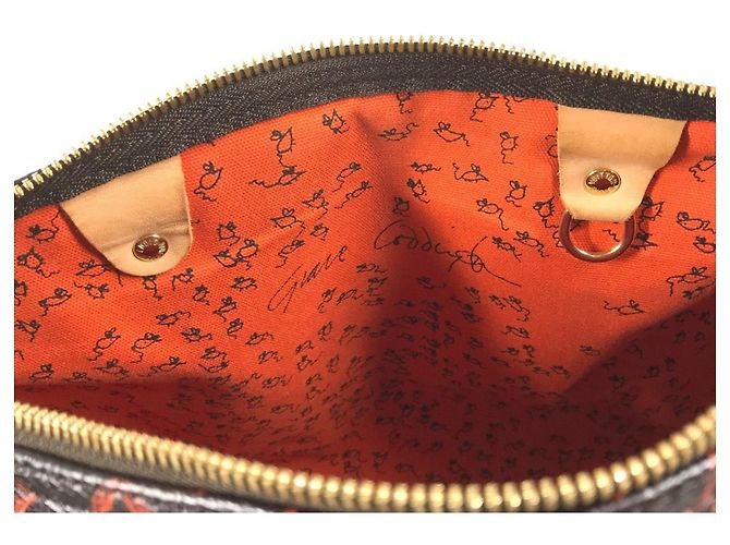 Louis Vuitton Monogram Catgram Cat Speedy Bandoulière 30NM Marrone Arancione - vista 14