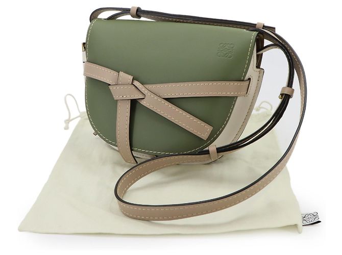 Bolsa de Ombro Loewe Gate Bag Small Branco Bege Verde - vista 2