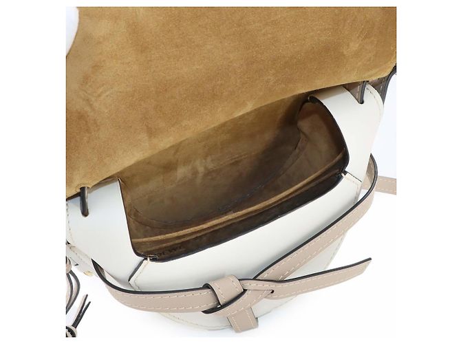 Bolsa de Ombro Loewe Gate Bag Small Branco Bege Verde - vista 8