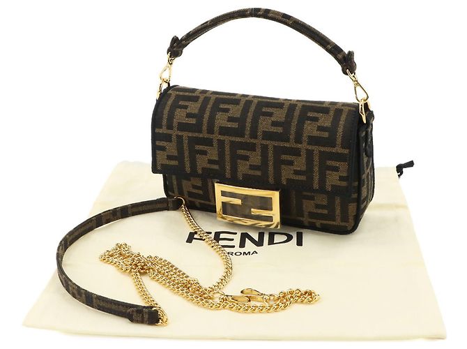 Borsa a mano Fendi Zucca Mini Mamma Baguette Marrone - vista 2