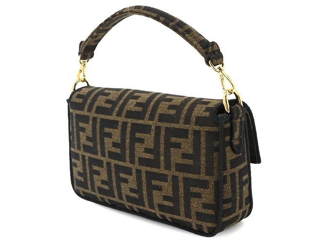 Borsa a mano Fendi Zucca Mini Mamma Baguette Marrone - vista 4