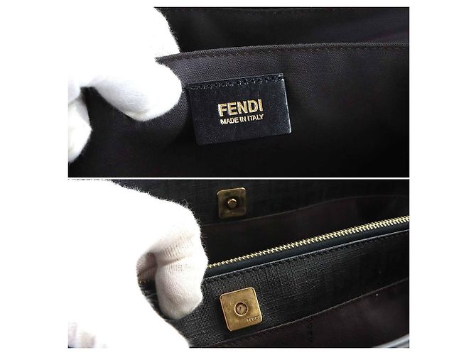 mala Tote Fendi Zucchino Preto - vista 8
