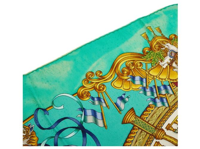 Hermès Carré 90 Luna Park Amusement Scarf Multicolor Verde - vista 2