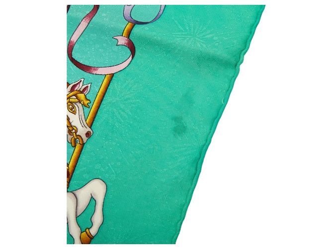 Hermès Carré 90 Luna Park Amusement Scarf Multicolor Verde - vista 3