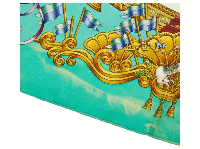 Hermès Carré 90 Luna Park Amusement Scarf Multicolor Verde - vista 4