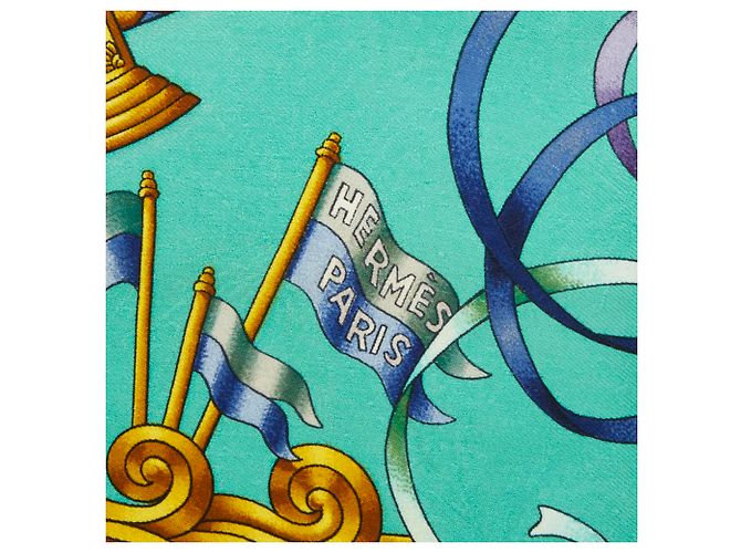 Hermès Carré 90 Luna Park Amusement Scarf Multicolor Verde - vista 5