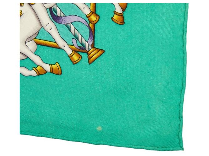 Hermès Carré 90 Luna Park Amusement Scarf Multicolor Verde - vista 6