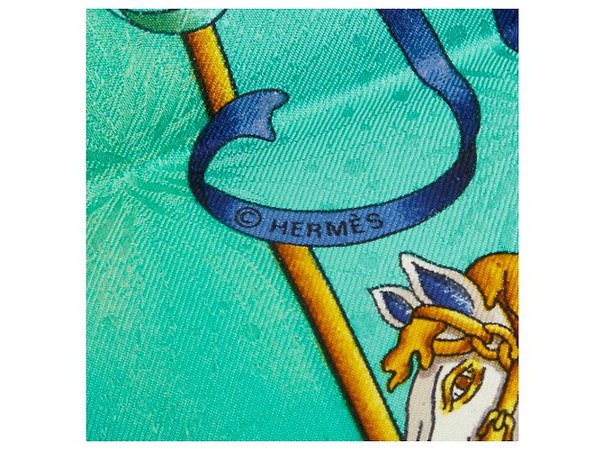 Hermès Carré 90 Luna Park Amusement Scarf Multicolor Verde - vista 7