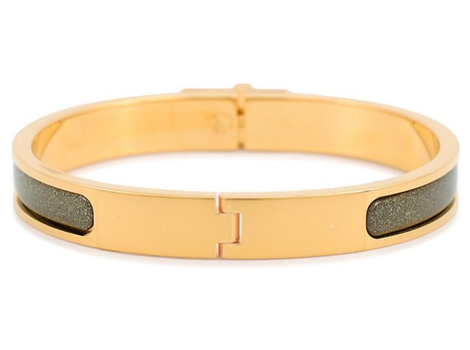 Hermès Bracelete Hermes Mini Click Kelly PM Preto Dourado - vista 3
