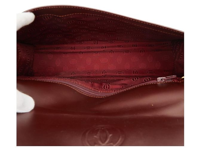 Borsa Cartier Must Line in pelle rosso vino Bordò - vista 8