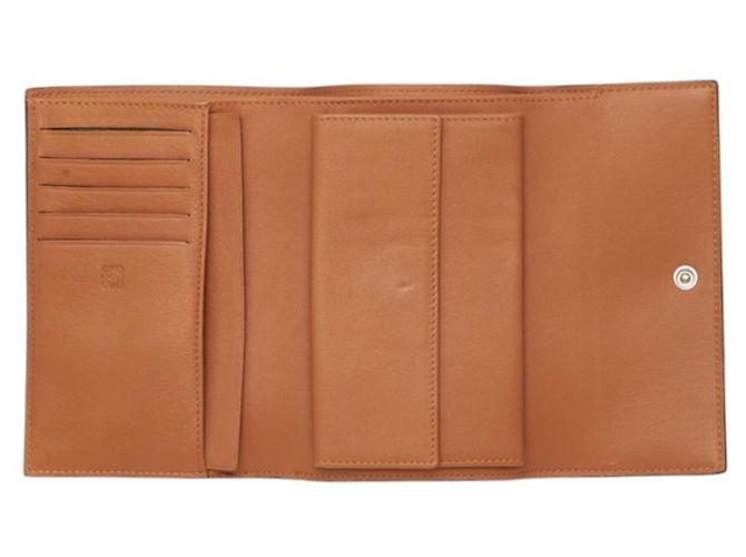Loewe braunes Leder Tri-fold Portemonnaie - Ansicht 6