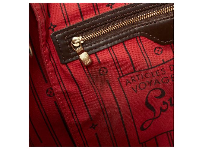 Bolsa de Ombro Louis Vuitton Damier Neverfull MM Marrom Damier ebene - vista 11