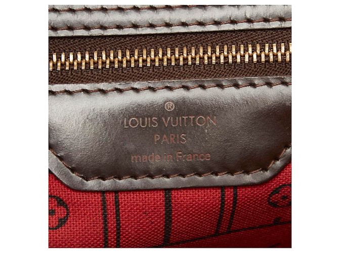 Bolsa de Ombro Louis Vuitton Damier Neverfull MM Marrom Damier ebene - vista 15
