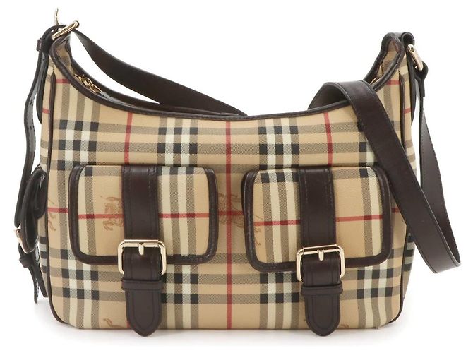 Burberry Horseferry Check Schultertasche Braun Beige - Ansicht 2