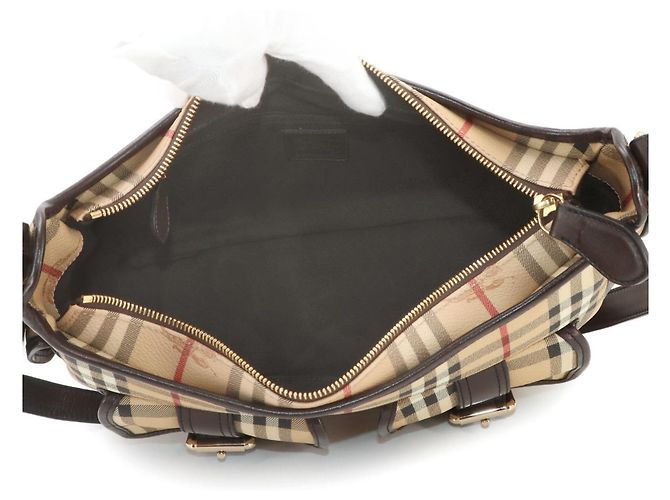 Burberry Horseferry Check Schultertasche Braun Beige - Ansicht 8