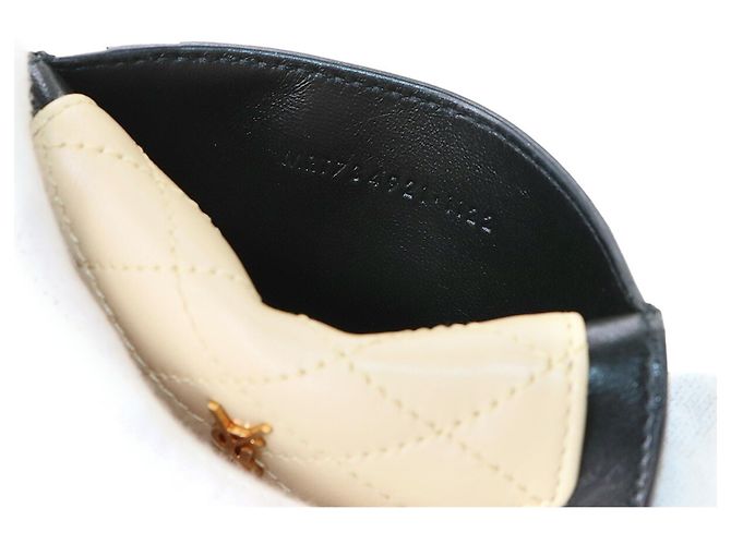 Autre Marque Porte-cartes à rabat Saint Laurent Gaby Noir Beige - vue 8