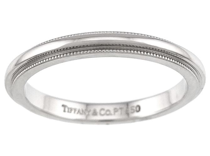 Autre Marque Anello fede Milgrain in platino Tiffany & Co. - vista 2