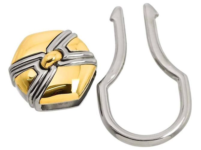 Bulgari Portachiavi Bvlgari BVLGARI Charm in oro giallo e acciaio inossidabile - vista 4