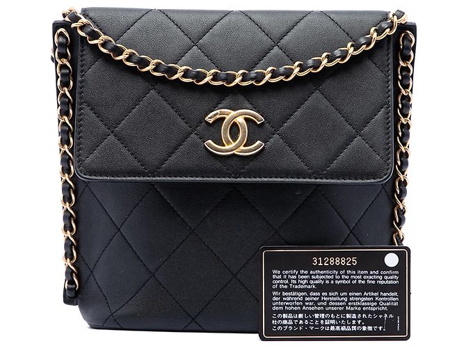 Chanel Black Small Quilted Calfskin Chain Hobo Flap Schwarz - Ansicht 7