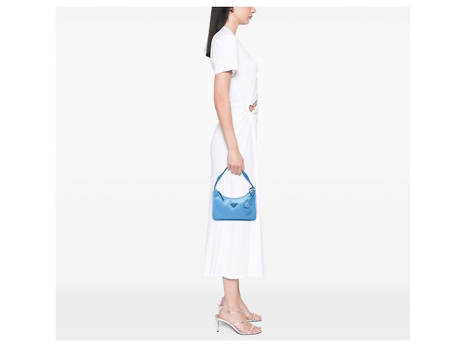 Bolso de hombro Prada Blue Mini Tessuto Re Edition 2000 Azul - vista 6