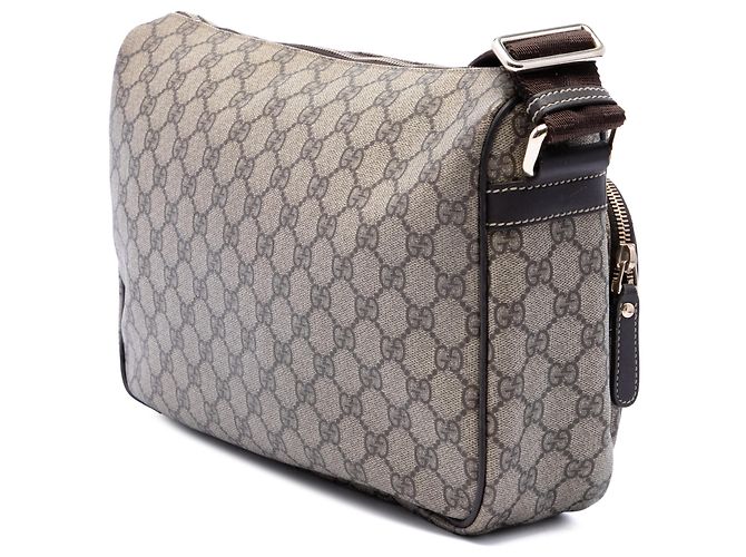 Borsa a tracolla Gucci Beige GG Supreme con doppia tasca - vista 2