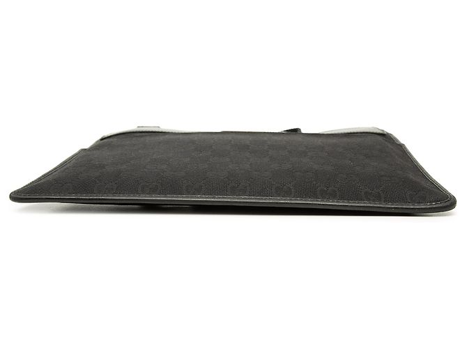 Borsa a tracolla Gucci in tela GG nera e vitello Nero - vista 3