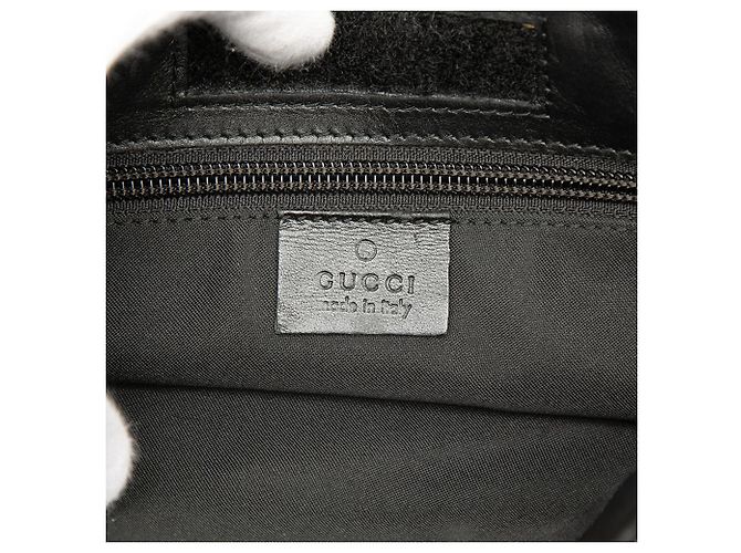 Borsa a tracolla Gucci in tela GG nera e vitello Nero - vista 5