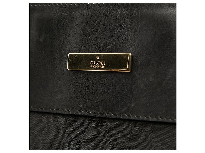 Borsa a tracolla Gucci in tela GG nera e vitello Nero - vista 6