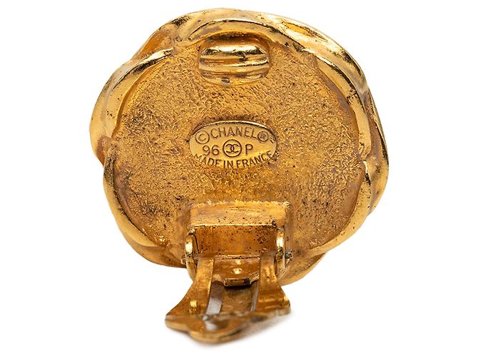 Chanel Gold CC vergoldete Emaille-Clip-Ohrringe Golden - Ansicht 3