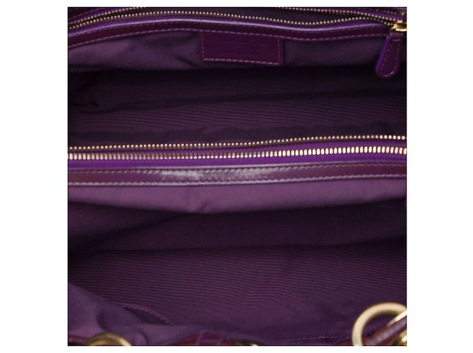 Autre Marque Dior Lady Dior Soft Shopping Tote Large aus Lackleder Cannage Lila Dunkelviolett - Ansicht 4