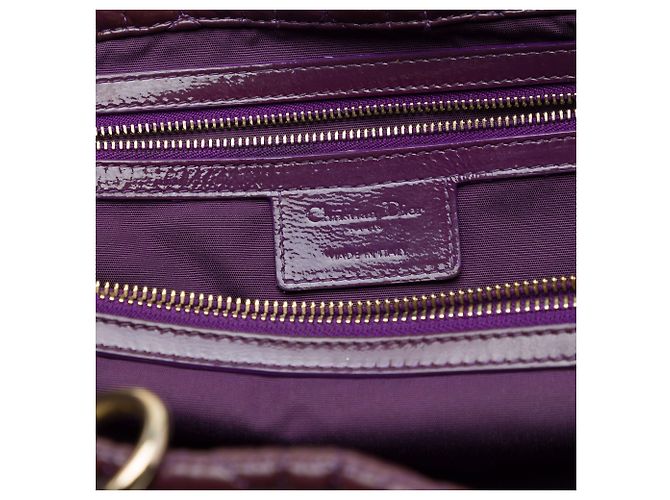 Autre Marque Dior Lady Dior Soft Shopping Tote Large aus Lackleder Cannage Lila Dunkelviolett - Ansicht 5