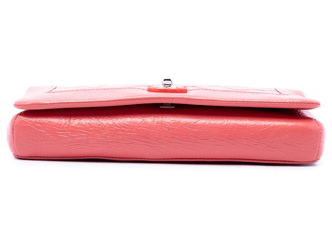 Chanel Pink Small Quilted Crumpled Calfskin Bi Vintage Full Flap Rosa - vista 3