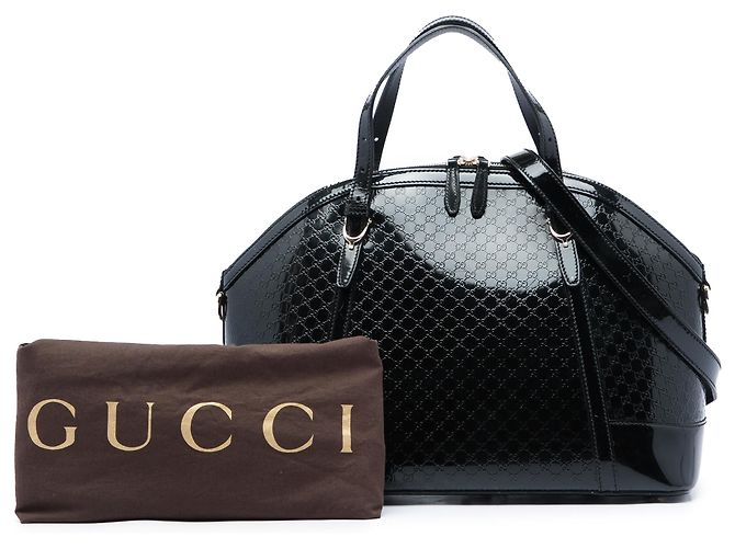 Bolso Gucci Nice Dome Large de charol Microguccissima negro - vista 6